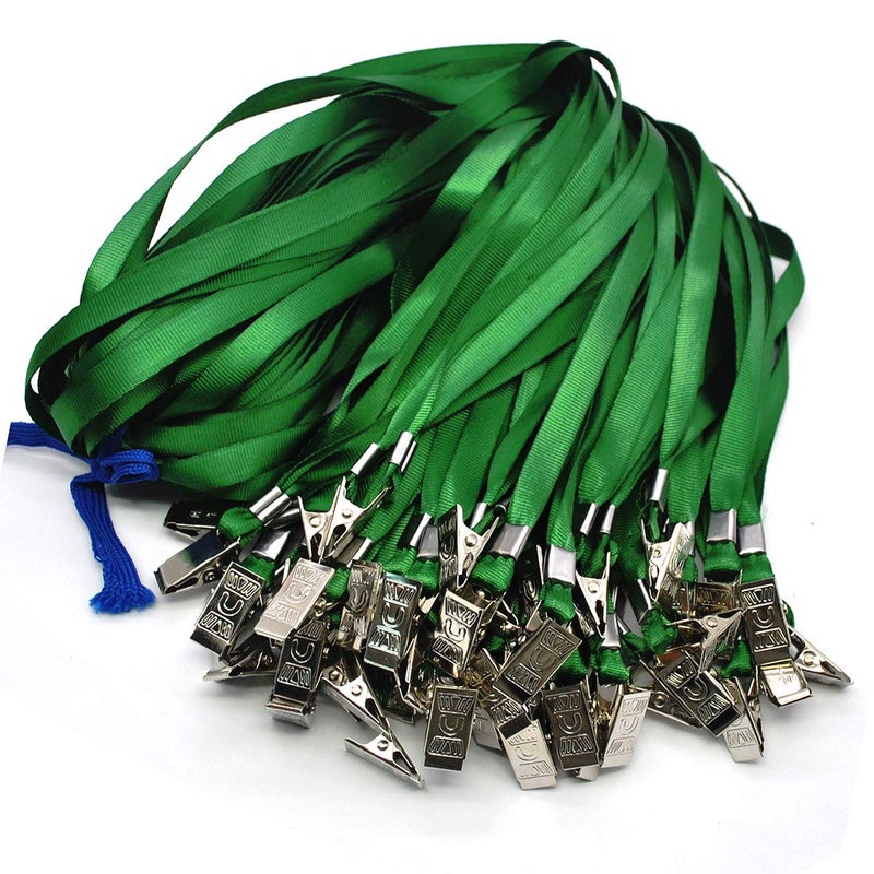 Bird Fiy Green Lanyards Clip 50 Pack 17" Lanyard with Clip Badge Lanyard Bulk Neck Flat lanyards for Badge Holders - Image 4